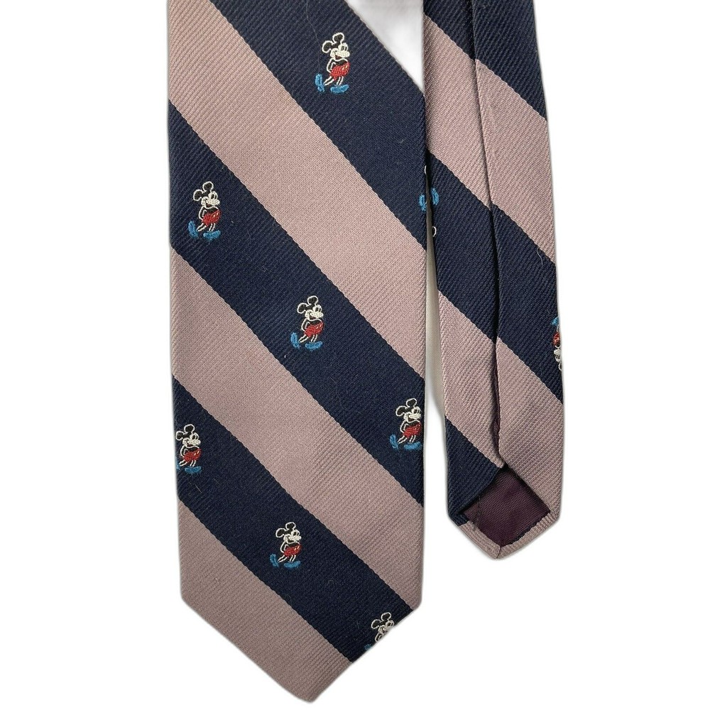 Vintage Disney Mickey Mouse Cervantes Striped Men's Necktie Tie USA Made